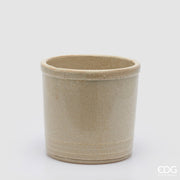 EDG Enzo De Gasperi Vase Glaze Zylinder Elfenbein Keramik 23 cm