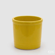 EDG Enzo De Gasperi Vase Glaze Zylinder Gelb Keramik 23 cm