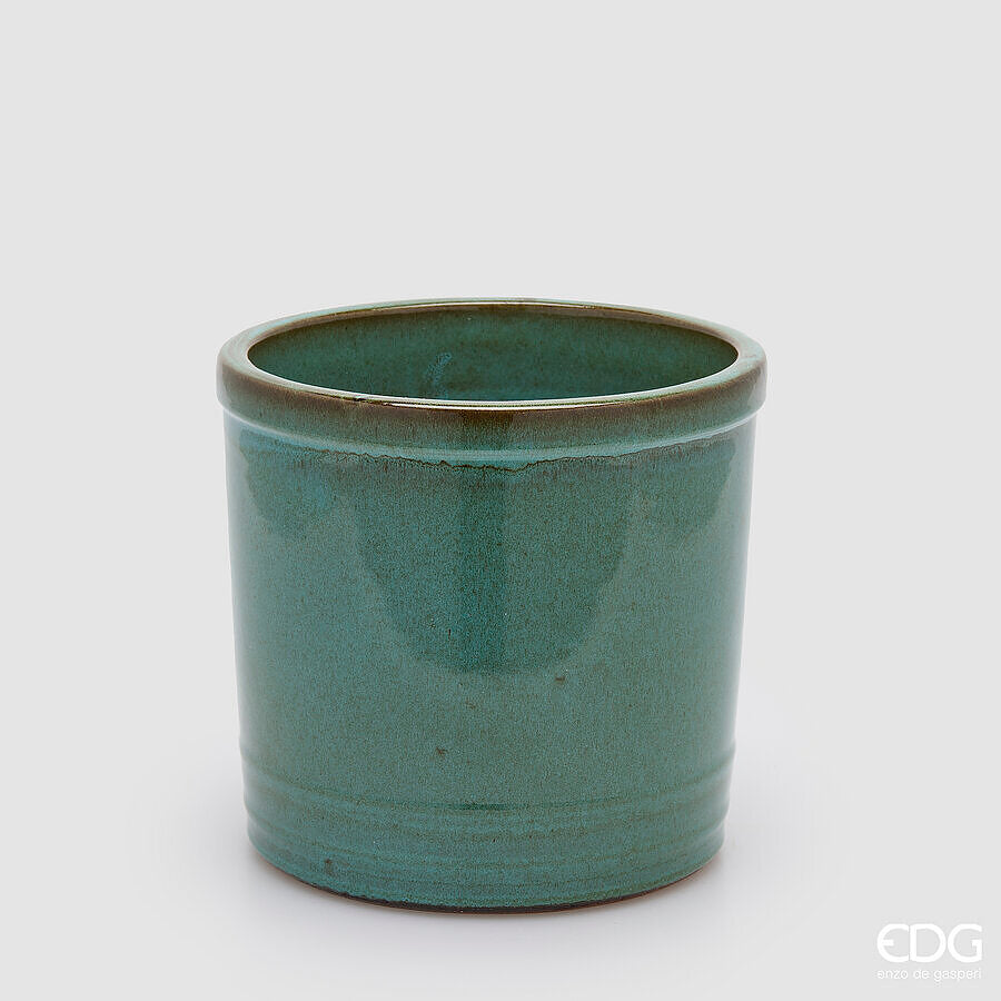edg enzo de gasperi edg enzo de gasperi vaso glaze cilindro h 23 cm d 245 cm ceramica waterproof colore turquoise ean 8059824645258