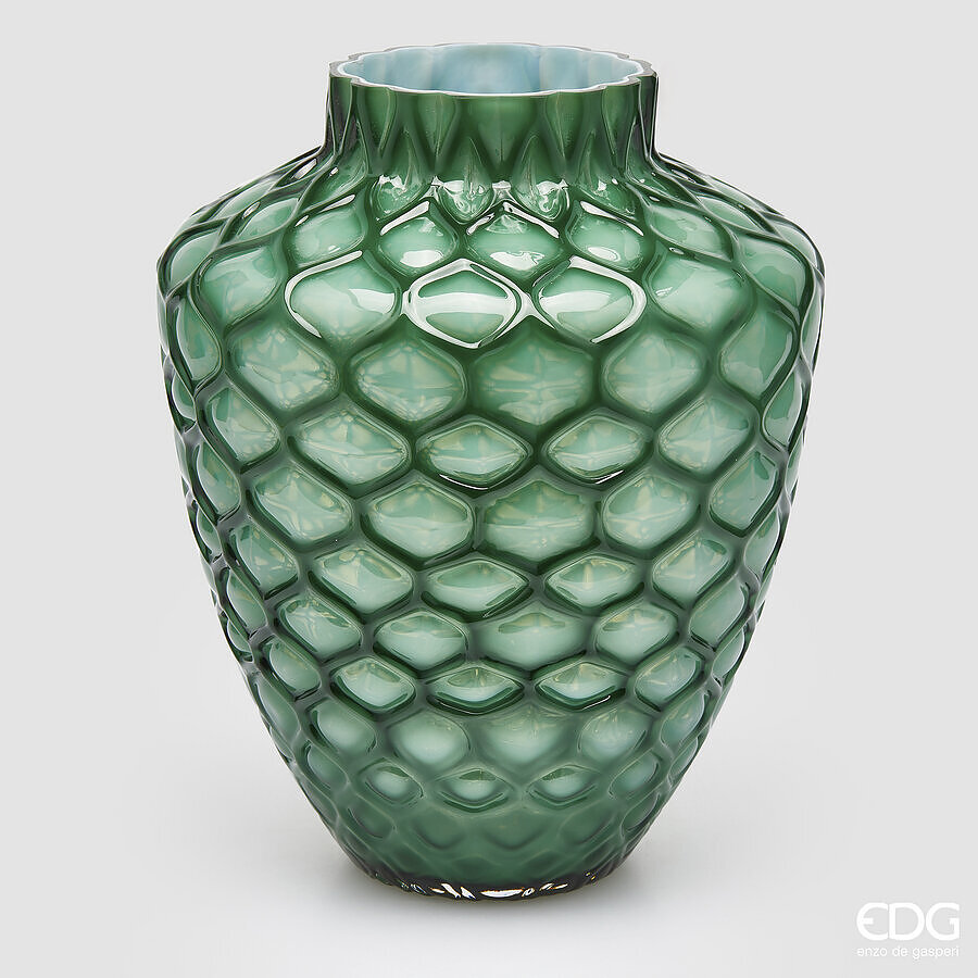 edg enzo de gasperi edg enzo de gasperi vaso honeycomb nido dape h 30 cm d 245 cm vetro waterproof vderde ean 8059824609601