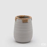edg enzo de gasperi edg enzo de gasperi vaso in terracotta con corde h 21 cm d 16 cm grigio vaso decorativo naturale design moderno ean 8059824127563