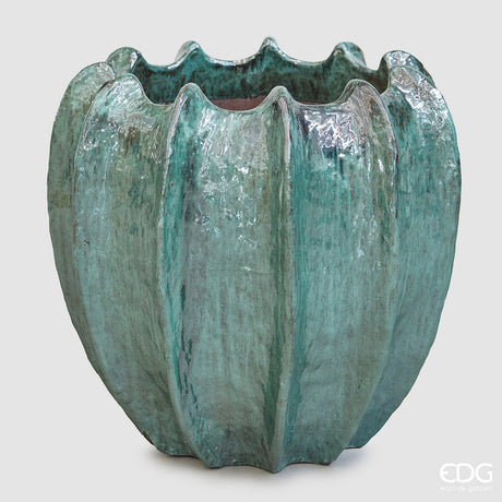 edg enzo de gasperi edg enzo de gasperi vaso spicchi bombato h 62 cm d 65 cm turquoise ean 8059824599711