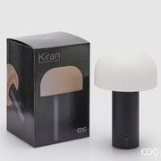 EDG Enzo De Gasperi Lampada Kiran Pilz Tischleuchte USB H 22 cm D 15 cm Schwarz