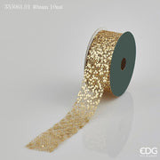 EDG Enzo De Gasperi Weihnachtsband Mix Glitter H 40 mm 10 m Gold