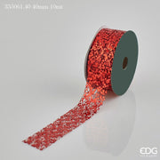 EDG Enzo De Gasperi Weihnachtsband Mix Glitter H 40 mm 10 m Rot