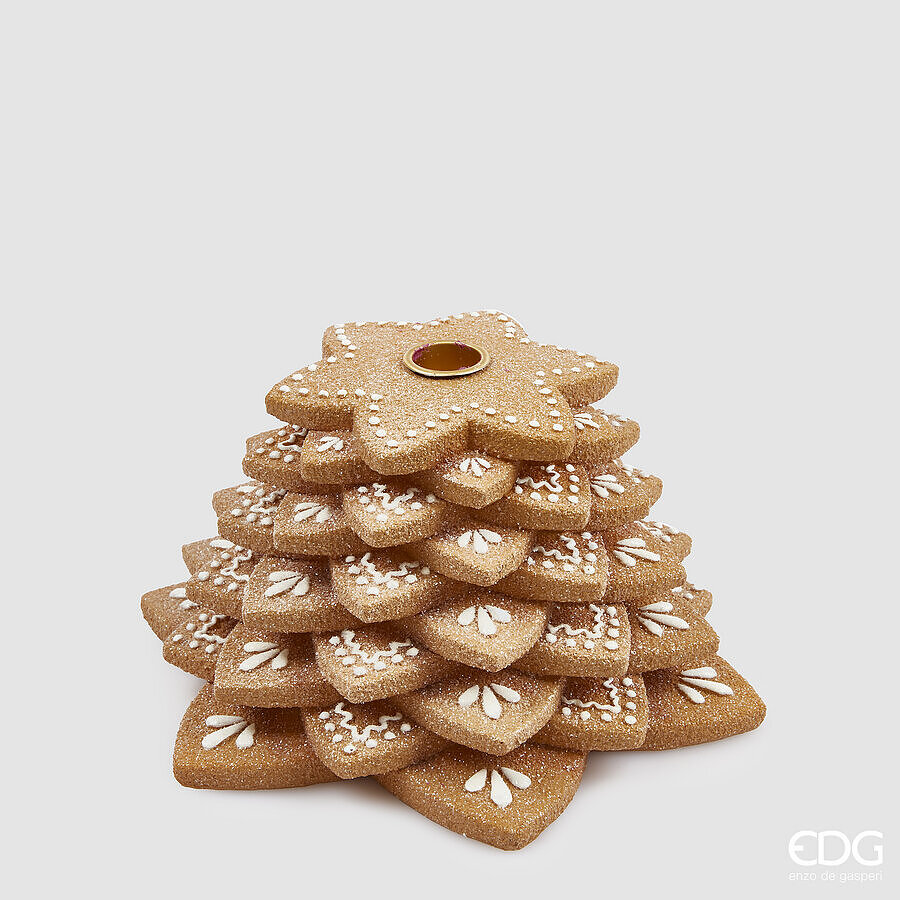 edg enzo de gasperi portacandela biscotto marzapane natale h 12 cm d 23 cm ean 8059824403469