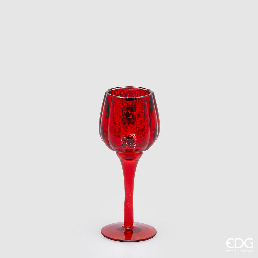 edg enzo de gasperi portacandela calice natale h 19 50 cm d 8 cm rosso ean 8059824408815