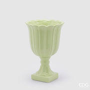 EDG Enzo De Gasperi Vaso Tulipano Coppa con Piede H 35 Cm D 24 Cm Verde Chiaro