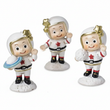Figurina astronauta spazio Etm in resina 6 cm: bomboniera originale bambini e compleanno. Venduta singolarmente, 3 varianti. 