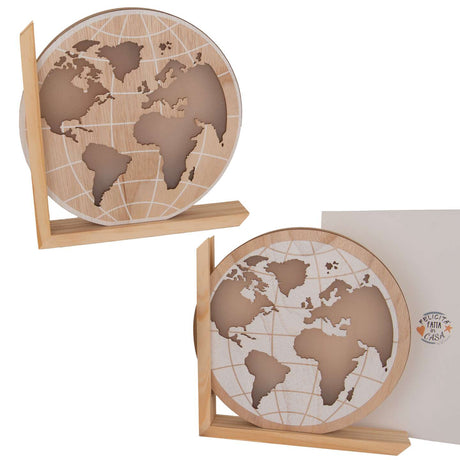 etm etm bomboniera monde led h 27 cm legno con scatola regalo 1 pz ean 8059793666667