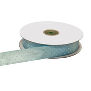 ETM Doppelsatin-Band mit Punkten 25 mm 50 m Himmelblau