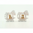 Orsetto cavalluccio in resina rosa Etm 9 cm: bomboniera nascita femminuccia in conf. da 12 pz. Decorativo e duraturo.