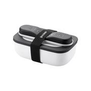 GUZZINI Lunch-Box-Set für Unterwegs Store&Go mit Besteck Weiß Schwarz