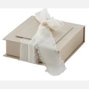 L'Arcolaio Box Glatte Bonbonniere 13 x 13 x 4 cm Taube mit Chiffon 1 Stück