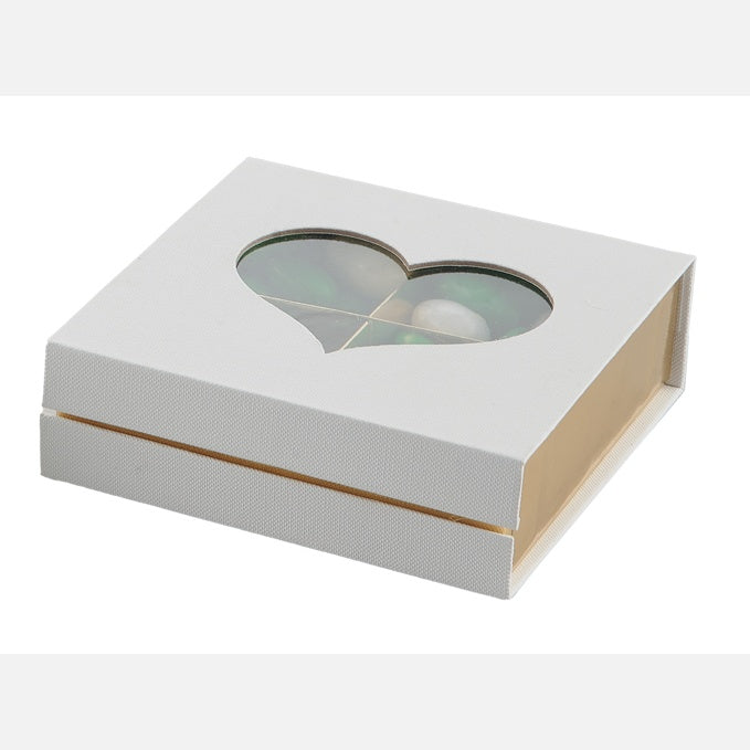 larcolaio larcolaio box telata portaconfetti 13 x 13 x 4 cm bomboniera bianco con cuore 1 pz ean 8059558632319