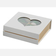 L'Arcolaio Box Tela Portaconfetti 13 x 13 x 4 cm Bonbonniere Weiß mit Herz 1 St.