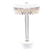 L'Arcolaio LED Lampe Kristal Rund D 15 Cm H 25,5 Cm Weiß