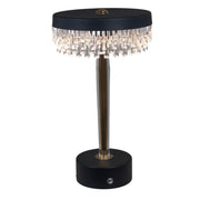 L'Arcolaio LED Lampe Kristal Rund D 15 cm H 25,5 cm Schwarz