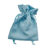 L'Arcolaio Satinbeutel 9x12 cm Bonbonierenbeutel Türkis – Elegante Bomboniere 12 Stück