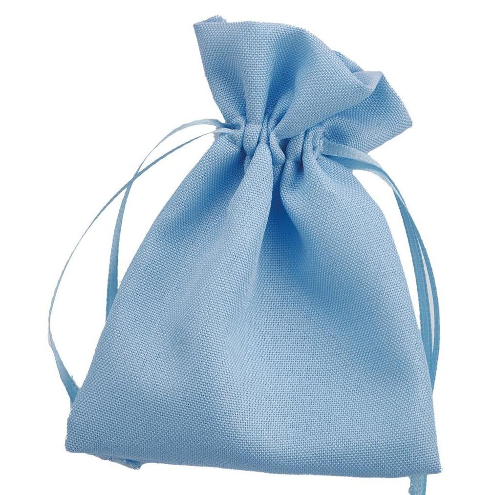 larcolaio larcolaio sacchetto tessuto 9x12 cm portacanfetti celeste bomboniera elegante 12 pz ean 8054751444172