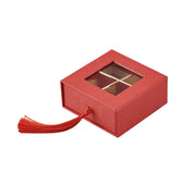 L'Arcolaio Kostierungsbox mit Leinwand 8 x 8 x 4 cm Bonboniere Rot 1 Stk
