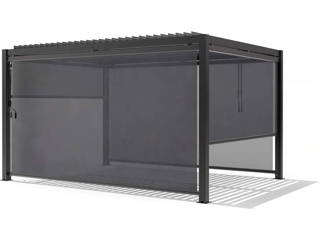 L'Arcolaio Selbstaufrollender Verdunkelungsvorhang Pergola Textilene 3m Anthrazit