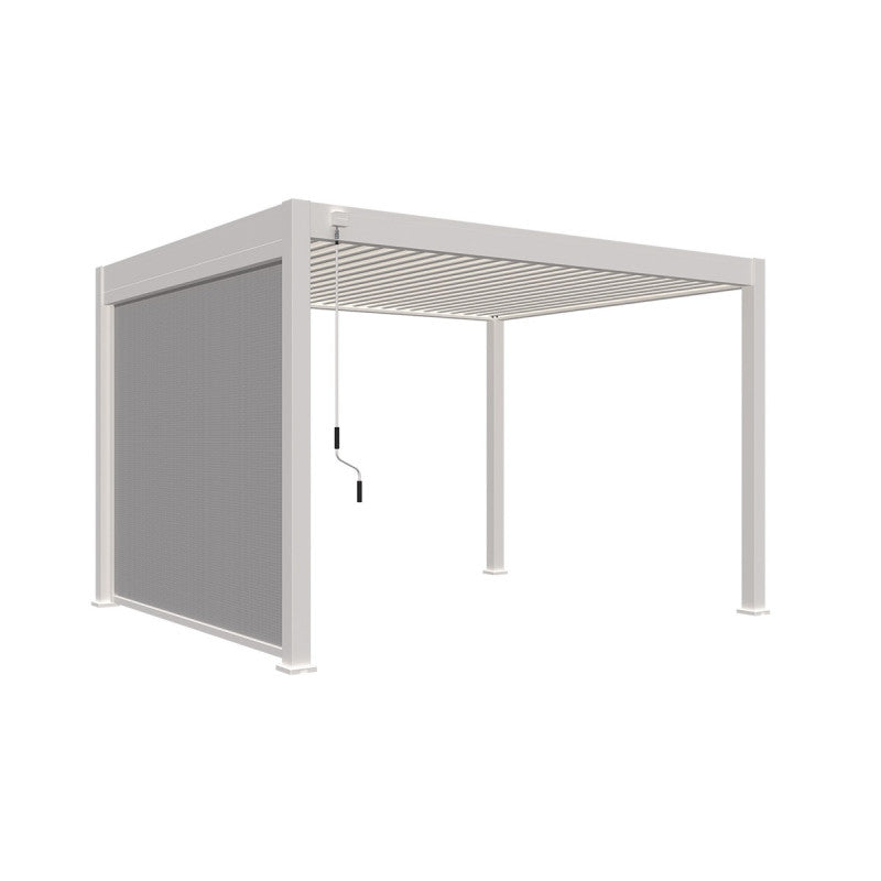 L'Arcolaio Verdunkelungsmarkise mit Selbstaufroller für Pergola aus Textilene 3 m Weiß