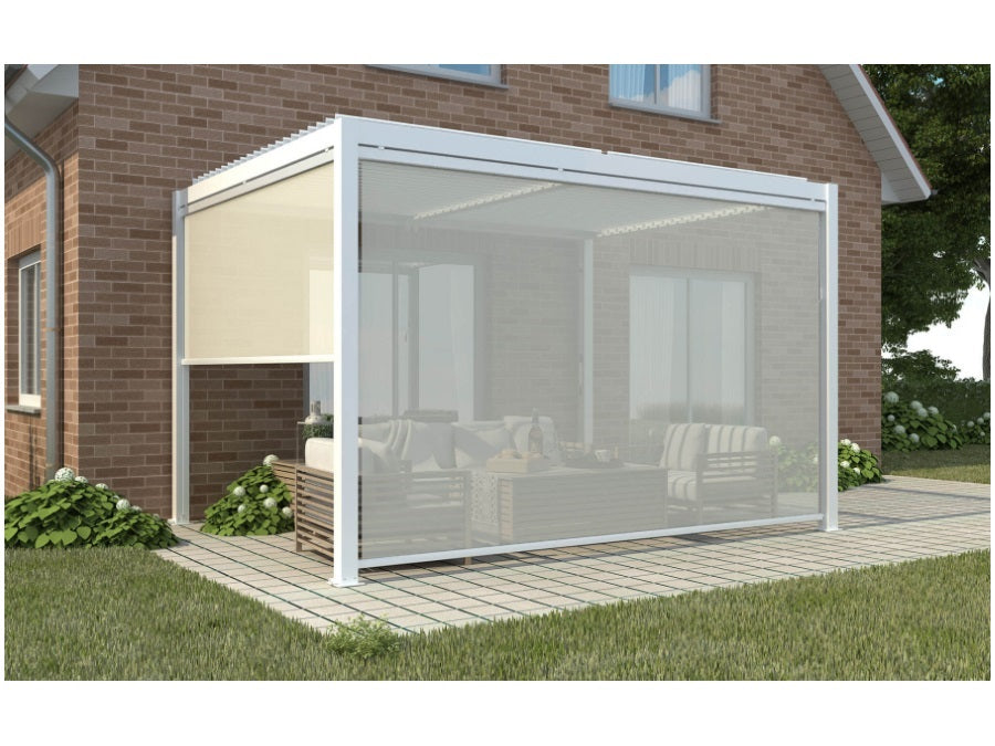 L'Arcolaio Sonnenschutztuch Automatisch Aufrollbar für Pergola aus Textilen 4 m Weiß