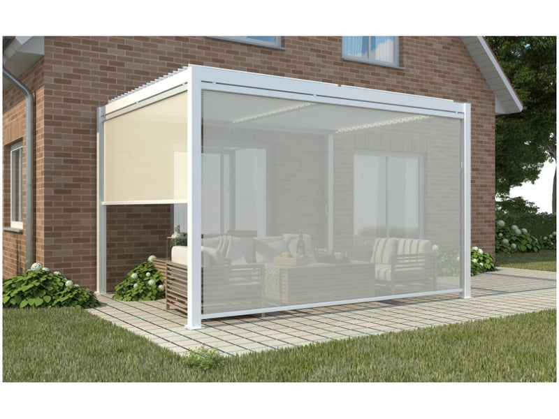 L'Arcolaio Seitendachrollo Textilene Pergola 4m Weiß