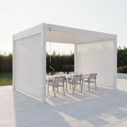 L'Arcolaio Seitendachrollo Textilene Pergola 4m Weiß