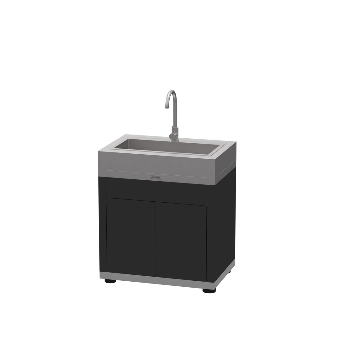 le marquier le marquier mobile cucina con lavabo e miscelatore integrato 80 x 55 cm nero inox top in acciaio inox ean 3339380165809