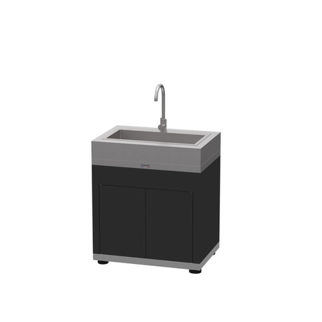 le marquier le marquier mobile cucina con lavabo e miscelatore integrato 80 x 55 cm nero inox top in acciaio inox ean 3339380165809