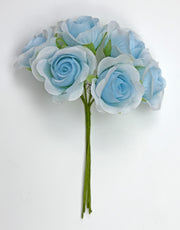 Linea Due Elle Blumenstrauß Rosen Polyester D 3,5 cm Himmelblau 36 Stück