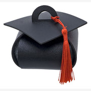 Linea Due Tocco Laurea Kunstleder Schwarz 9x9x6 cm – Akademische Kappe Dekoration für Hochzeitsgeschenke und Bonbons 12er Pack