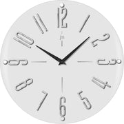 Lowell Orologio da Parete Quarzo MDF Vetro D 39,40 Cm Bianco