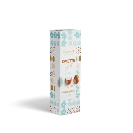 maxtris maxtris ovette di pasqua soft cioccolato bianco stagnolate in astuccio 200 gr ean 8022470871241