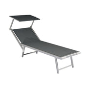 Moia Greenwood Lettino Mare Tettuccio Alluminio Textilene Grigio