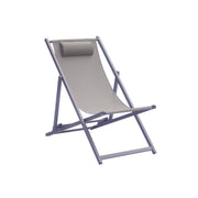 Moia Greenwood Strandliege aus Aluminium und Textilen in Graubraun – Verstellbare Strandliege mit modernem Design
