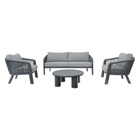 moia greenwood moia greenwood set salottino santa cruz in alluminio antracite e corda grigia 2 poltrone divano 2 posti e tavolino ean 8013054838279