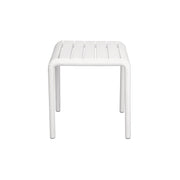 Moia Greenwood Couchtisch 45 x 45 cm aus Polypropylen Weiß mit Glasfaser – Modernes Outdoor-Design