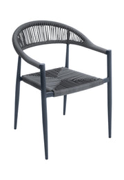 Moia Greenwood Sessel Mailand Aluminium Grau Seil Anthrazit
