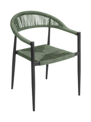 Moia Greenwood Polstersessel Milano Aluminium Grau Kordel Grün
