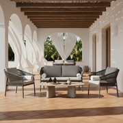 Moia Greenwood Salotto Cap-Ferrat Antracite Corda Cuscini Grigio 4 Posti