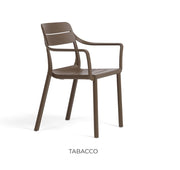 Nardi Stuhl Cassia mit Armlehnen Tabak stapelbar