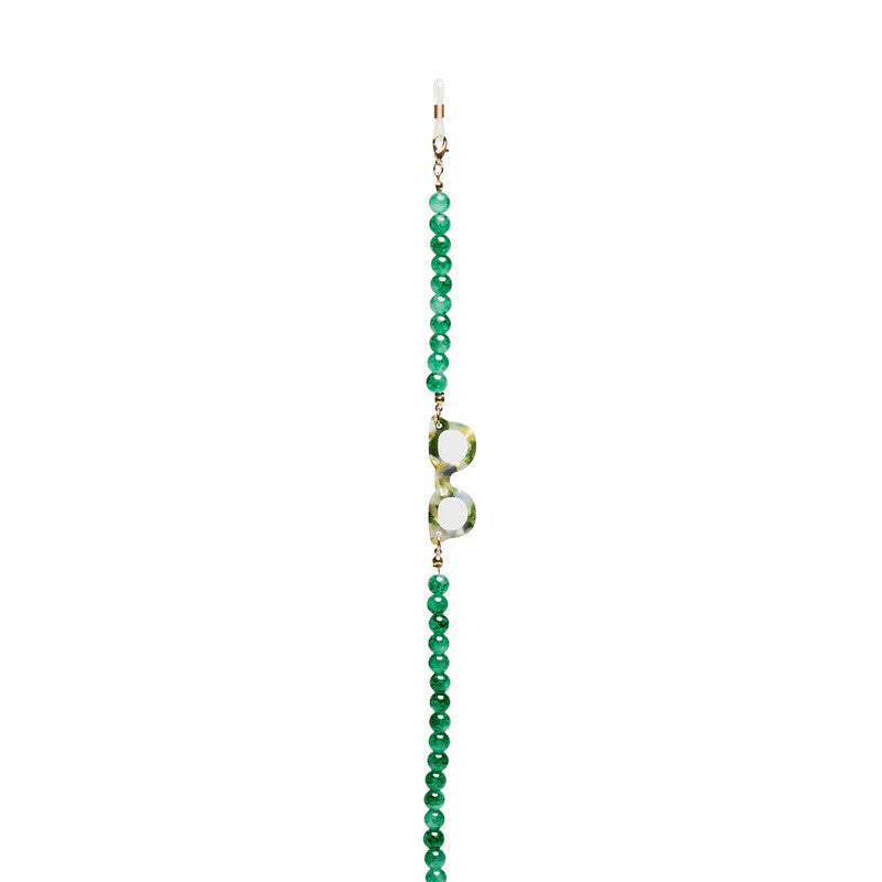 okkia okkia collana bijoux con palline in vetro per occhiali e mascherina colore emerald ean 8056211376047