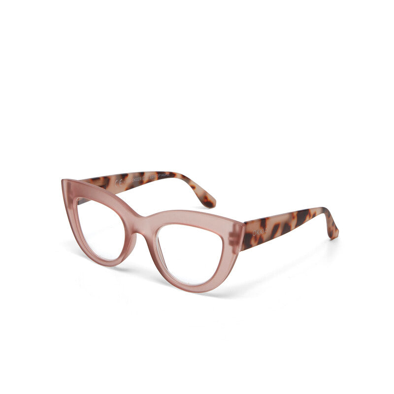 okkia okkia occhiale da lettura mod claudia premontato gatto soft touch pink havana diottrie 2 00 ean 8055773193031