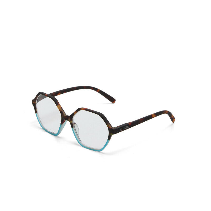 okkia okkia occhiale da lettura mod valencia premontato soft touch spring anti luce blu havana blue diottrie 2 50 ean 8056211374630