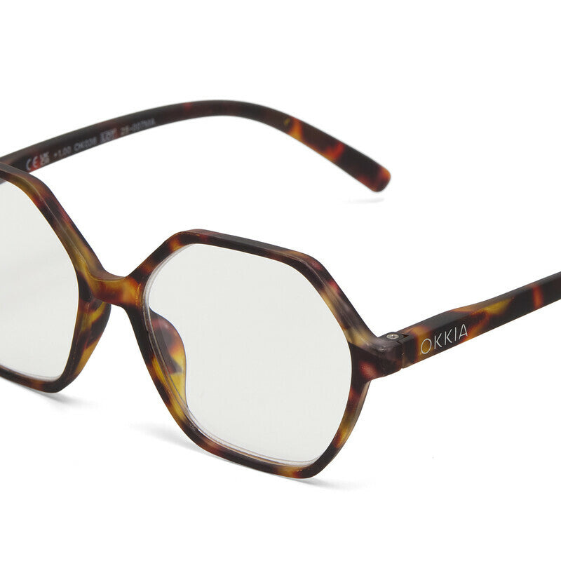 okkia okkia occhiale da lettura mod valencia premontato soft touch spring anti luce blu havana diottrie 2 50 ean 8056211374234