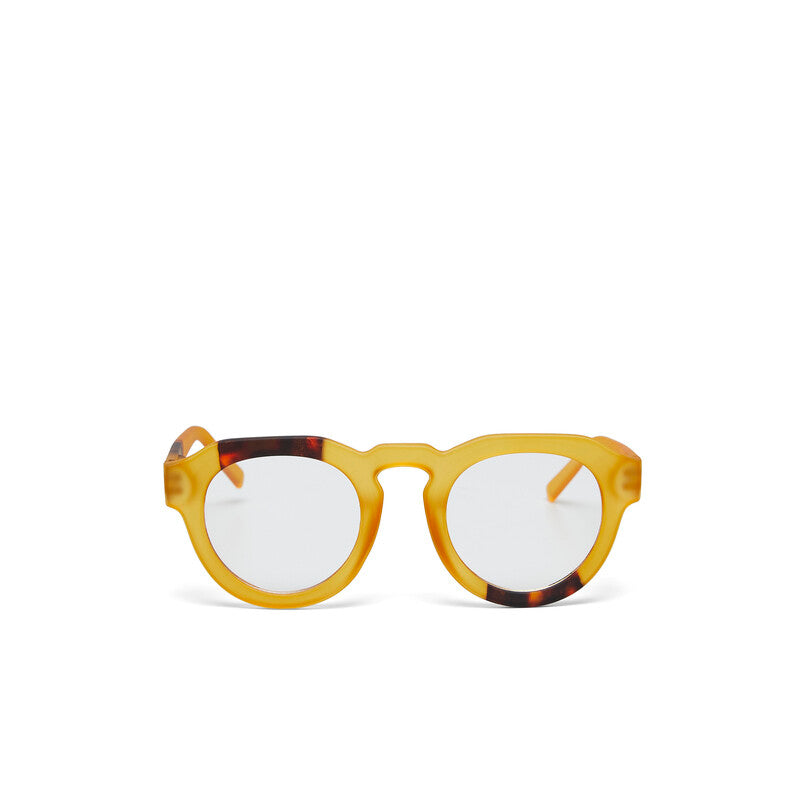 okkia okkia occhiale da lettura mod zeno soft touch anti luce blu giallo havana diottrie 3 00