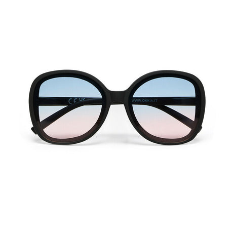 okkia okkia occhiale da sole premontato butterfly mod anna soft touch black lenti blue pink ean 8056211374258